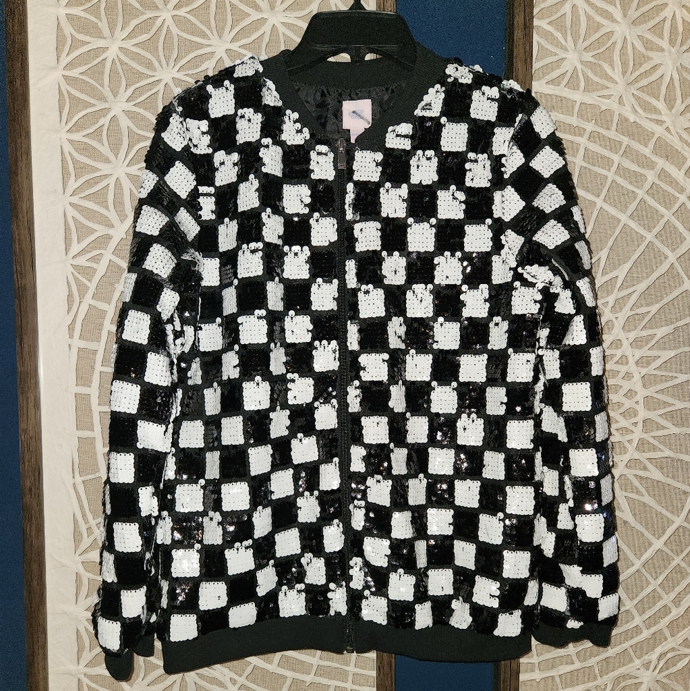 Starlight Sequin Fur Bomber